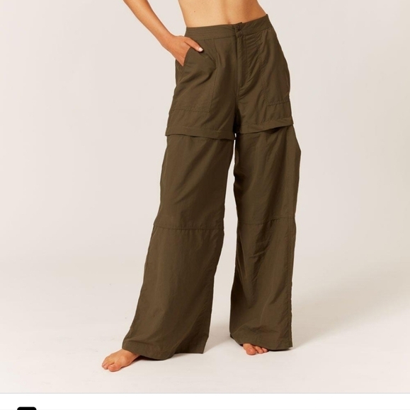 NWT Solid & Striped green zip off legs converable baggy pants Size large - Picture 2 of 15